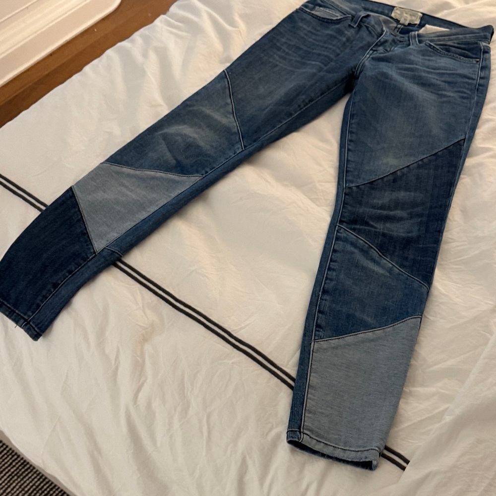 worn once! Current Elliot Blue Patchwork Jeans - image 2
